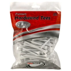 ProActive Premium Sports Hardwood Golf Tees 2.75" -CaddiesShack Sales Store 2.75 White 100