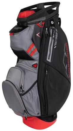 Sun Mountain 2023 C-130 14-Way Divided Golf Cart Bag -CaddiesShack Sales Store 2023 C130 230304 black nickel red