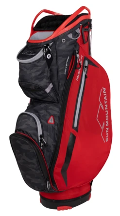 Sun Mountain Golf 2023 Maverick Cart Bag -CaddiesShack Sales Store 2023 Maverick 230363 red black camo