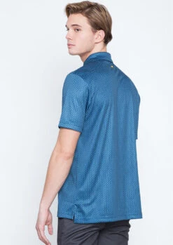 Callaway Jack Nicklaus Black Label By Perry Ellis All Over Mini Foulard Polo Shirts -CaddiesShack Sales Store AllOverMiniFoulardPolo DeepDiveBlue2