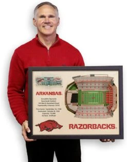 YouTheFan! NCAA 25-Layer StadiumView Wall Art -CaddiesShack Sales Store ArkansasRazorbacks3
