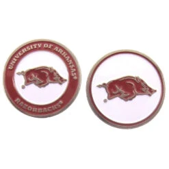 NCAA Double Sided Collegiate Golf Ball Marker Coins 23 NCAA Double Sided Collegiate Golf Ball Marker Coins -CaddiesShack Sales Store Arkansas 1