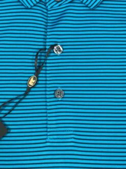 Callaway Jack Nicklaus Black Label By Perry Ellis Feeder Stripe Polo Shirts -CaddiesShack Sales Store BlackLabelPolo FeederStripe BlueJewel1