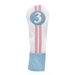 Sahara Retro Vintage #3 Fairway Wood Headcovers -CaddiesShack Sales Store Blue White Pink 3 Wood