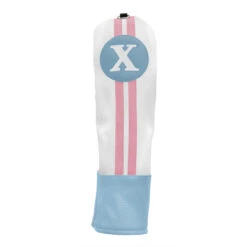 Sahara Retro Vintage #X Fairway Wood Headcovers -CaddiesShack Sales Store Blue White Pink X Wood