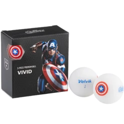 Volvik Marvel Character Golf Ball 4 Pack -CaddiesShack Sales Store Captain America Square