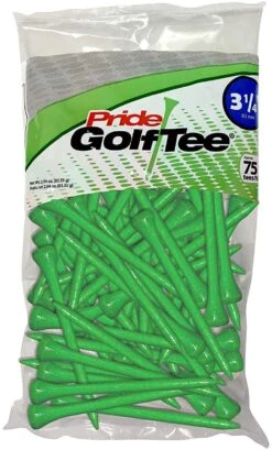 Pride Sports Wood Golf Tees 3.25" -CaddiesShack Sales Store Classic Wood Tee 3.25 75 count Green