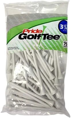 Pride Sports Wood Golf Tees 3.25" -CaddiesShack Sales Store Classic Wood Tee 3.25 75 count White