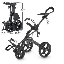 Clicgear Golf 3-Wheel Rovic Junior Push Cart Model RV3J 21 Clicgear Golf 3-Wheel Rovic Junior Push Cart Model RV3J -CaddiesShack Sales Store Clicgear RV3J Charcoal Black 2