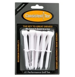 Consistent Tee Golf Tees 10 Pack - 3.25" -CaddiesShack Sales Store Consistent Tee White Color