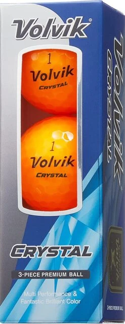 Volvik Crystal Focus Colored Golf Balls -CaddiesShack Sales Store CrystalFocus2022 OrangeSleeve