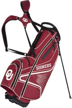 NCAA Collegiate The Gridiron III Team Effort Stand Bag -CaddiesShack Sales Store Gridiron III Stand Bag Oklahoma Sooners