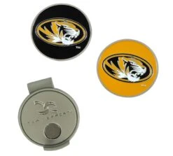 Team Effort Collegiate Hat Clip And 2 Ball Markers -CaddiesShack Sales Store MIssouri Mizzou University Hat Clip Ball Markers Team Effort