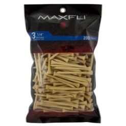 Maxfli 3.25" Golf Tees -CaddiesShack Sales Store MaxfliTees 3.25 200NaturalWood