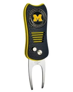Team Golf Retractable Switchblade Switchfix Divot Tool Ball Marker - NCAA -CaddiesShack Sales Store Michigan Wolverines Switchfix 44448 131