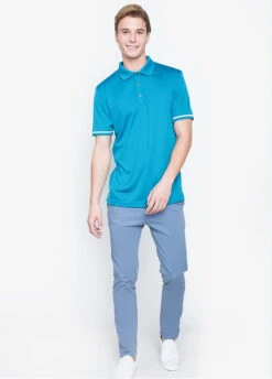 Callaway Jack Nicklaus Black Label By Perry Ellis Mini Jacquard Polo Shirts -CaddiesShack Sales Store MiniJacquardPolo DeepDiveBlue5