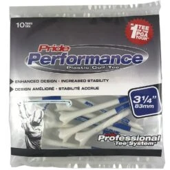 Pride Performance Plastic PTS Golf Tees -CaddiesShack Sales Store Pride Performance 314 White 10ct 87877