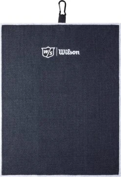 Wilson Staff Microfiber Trifold Golf Towel 16" X 21" Black -CaddiesShack Sales Store WIlsonTriFoldTowelBlack 2