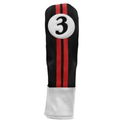 Sahara Retro Vintage #3 Fairway Wood Headcovers -CaddiesShack Sales Store fw 3 hc black red