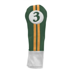 Sahara Retro Vintage #3 Fairway Wood Headcovers -CaddiesShack Sales Store green yellow hc fw 3