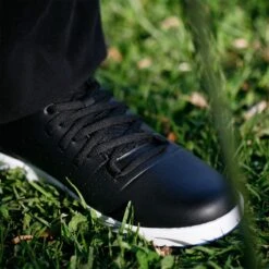 Orlimar Men's Spikeless Golf Shoes -CaddiesShack Sales Store orlimar black front closeup 1